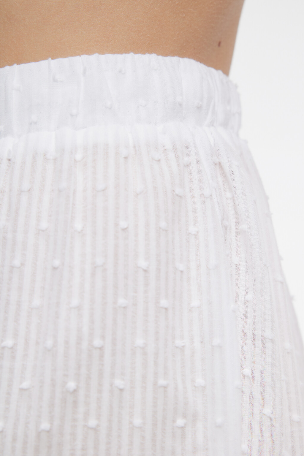 Брюки домашние хлопковые с поясом на завязках - цвет белый - 6