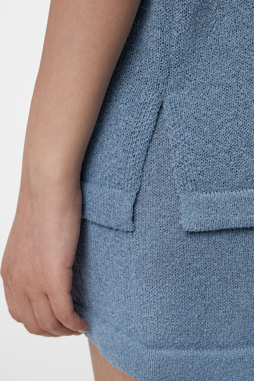 Футболка oversize домашняя однотонная тонкой вязки - цвет синий - 6