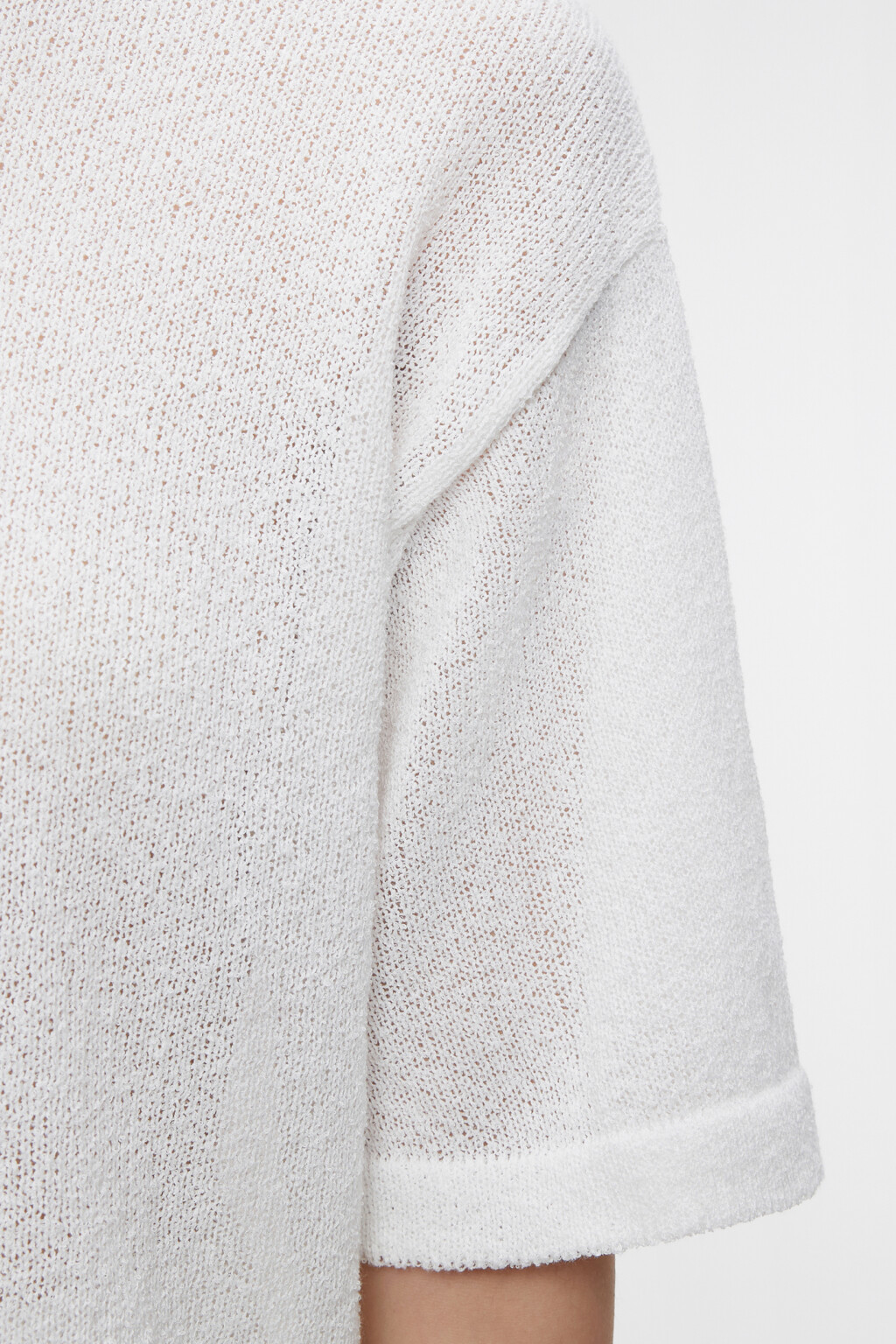 Футболка oversize домашняя однотонная тонкой вязки - цвет бежевый - 5