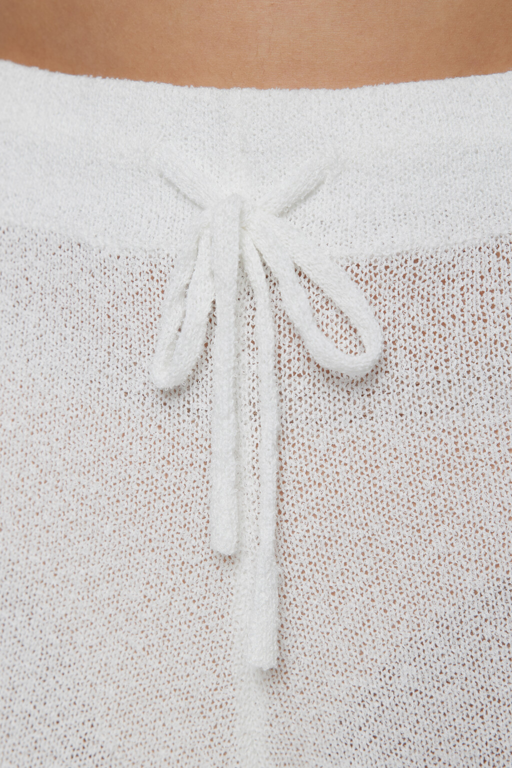 Шорты А-силуэта домашние с поясом на завязках - цвет бежевый - 5