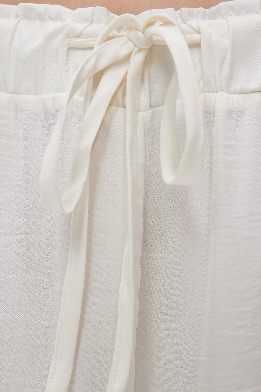 Брюки широкие домашние с поясом на завязках - цвет бежевый - 6
