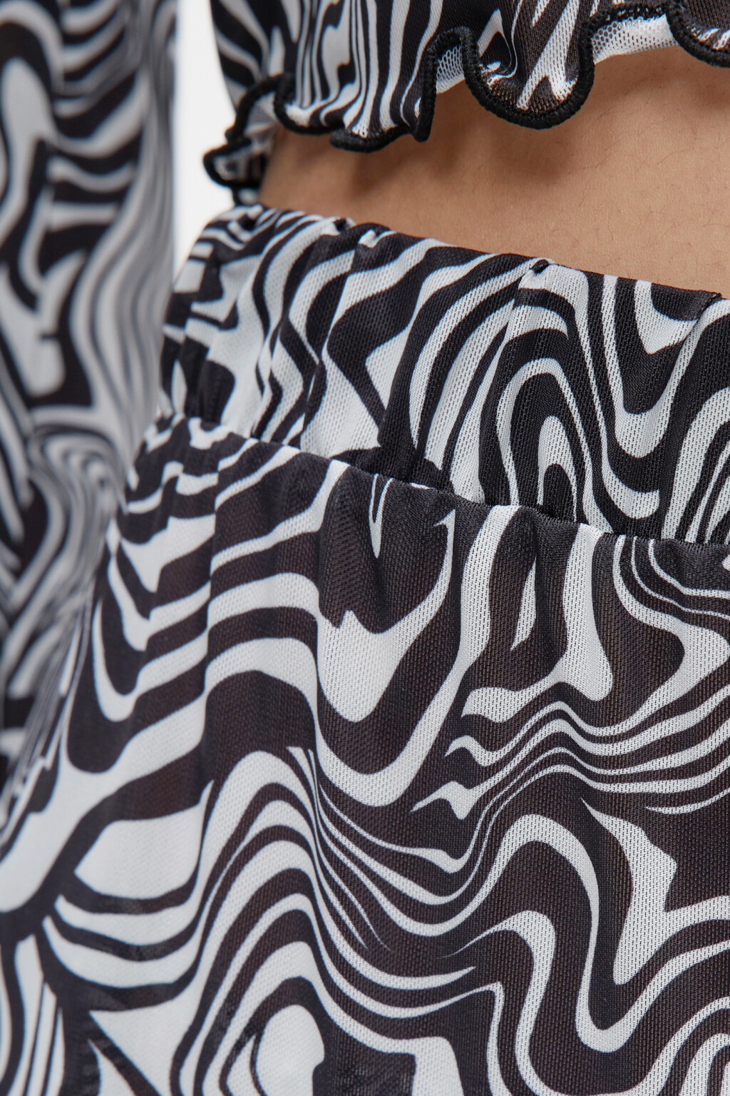 Брюки пляжные сетчатые с волнистыми краями - цвет черный - 5