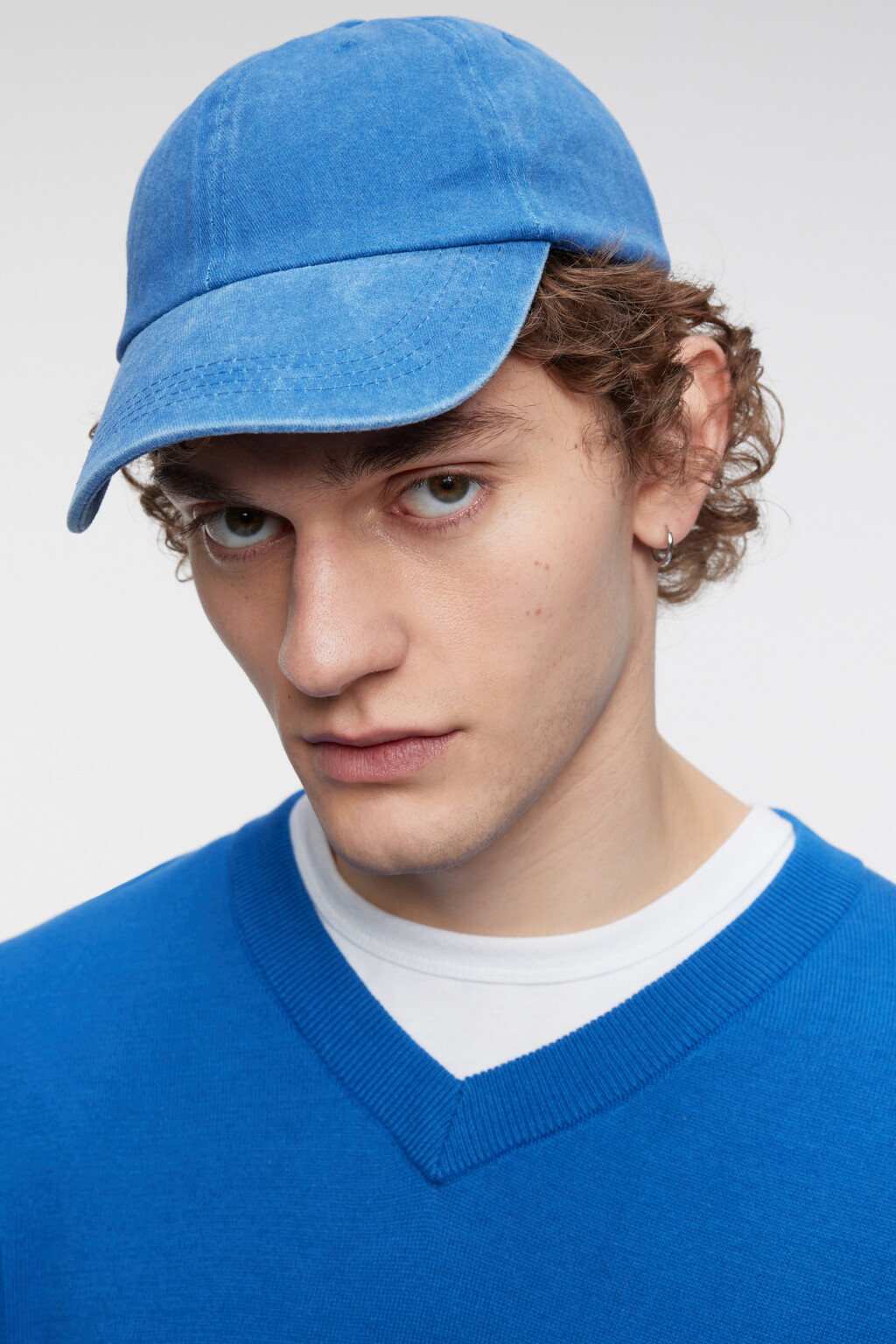 Бейсболка джинсовая с состаренным эффектом - цвет голубой - 7