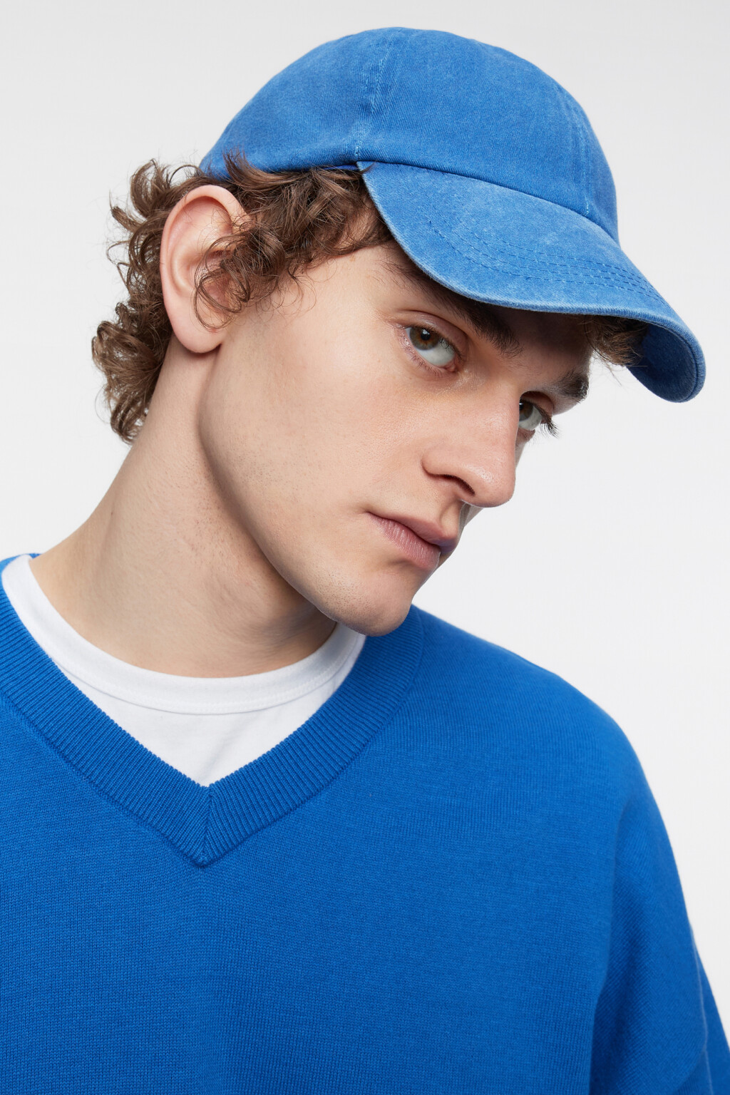 Бейсболка джинсовая с состаренным эффектом - цвет голубой - 1