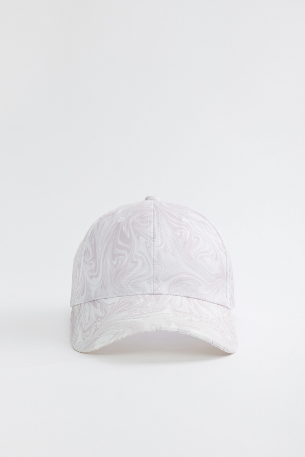 Бейсболка с длинным козырьком и акварельным принтом - цвет бежевый - 1