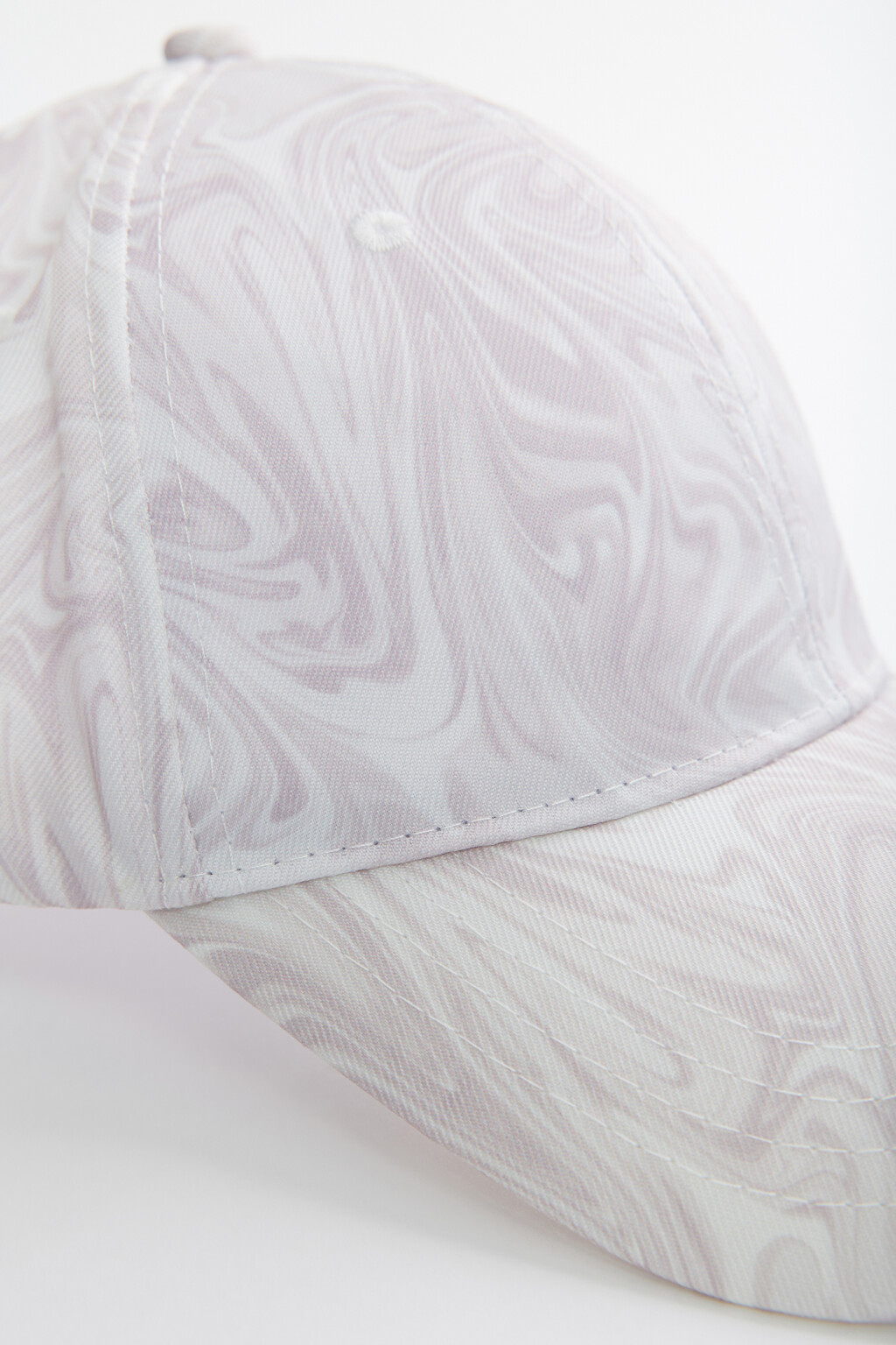 Бейсболка с длинным козырьком и акварельным принтом - цвет бежевый - 3