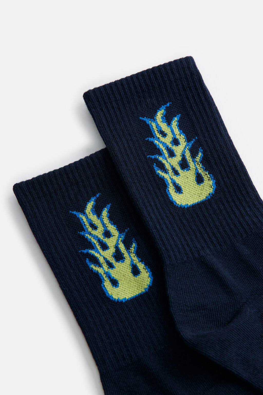 Носки высокие хлопковые с принтом - цвет черный - 2