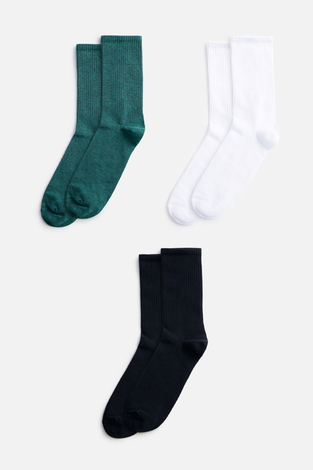 Набор носков высоких хлопковых (3 пары) - цвет ванильный - 1