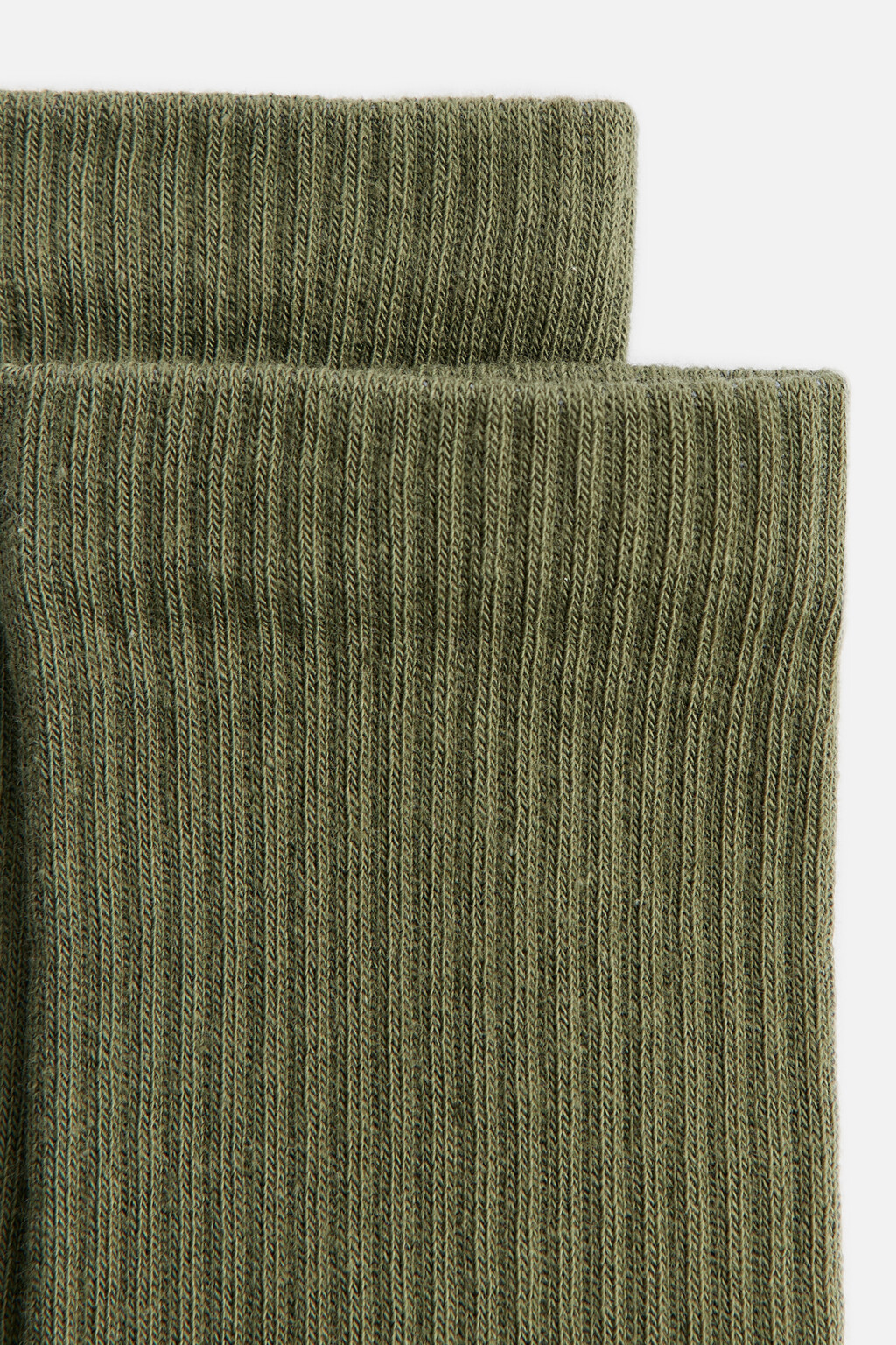 Носки высокие хлопковые в рубчик - цвет зеленый - 2