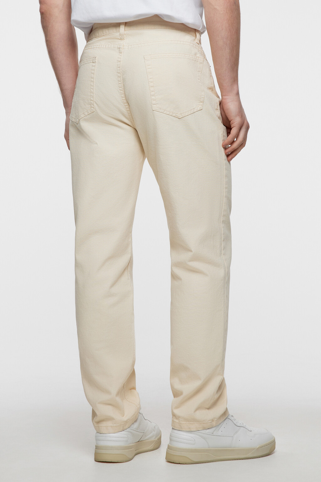 Брюки straight прямые хлопковые в базовых цветах - цвет бежевый - 3