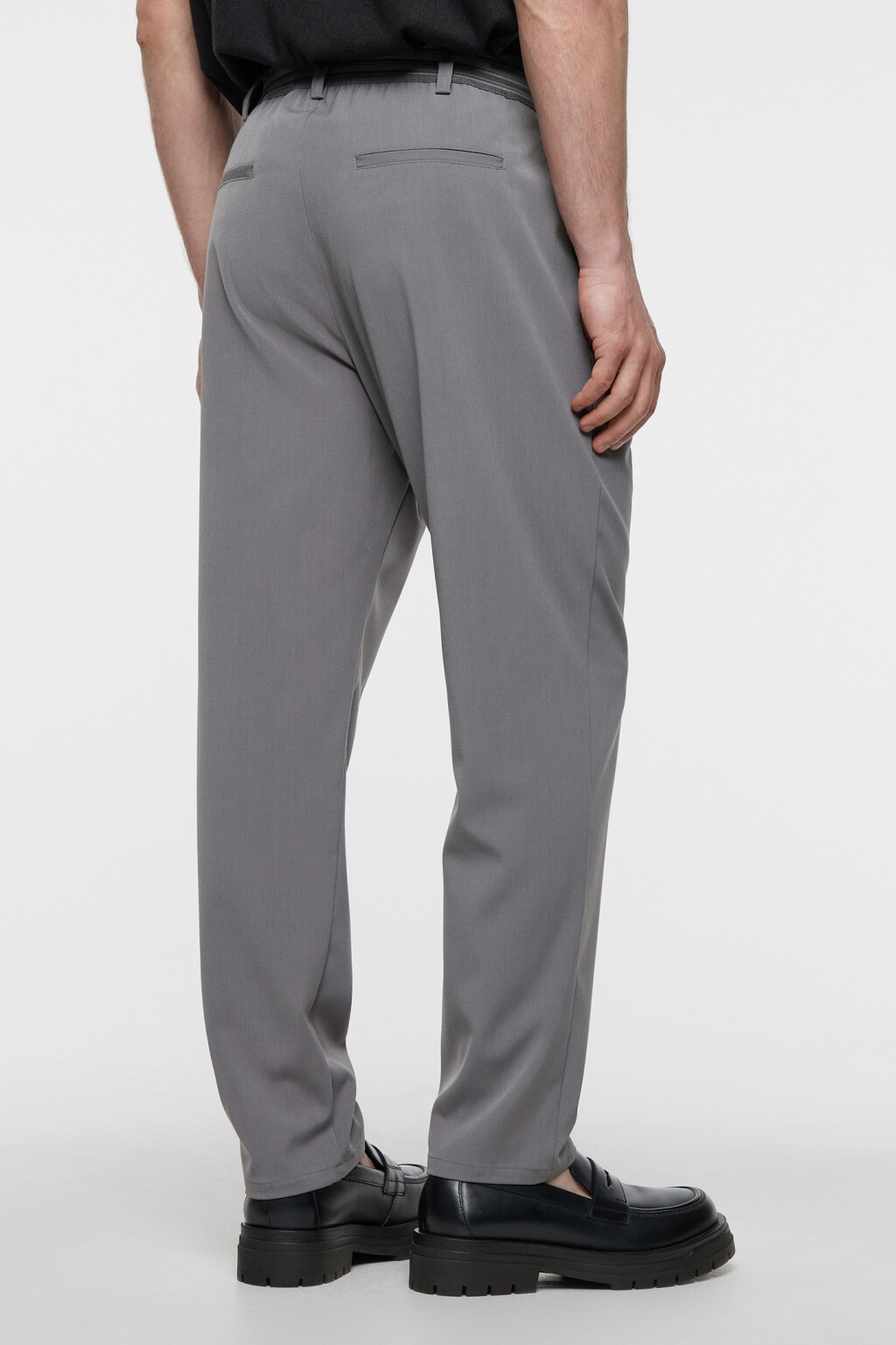 Брюки прямые костюмные со средней посадкой - цвет серый - 3