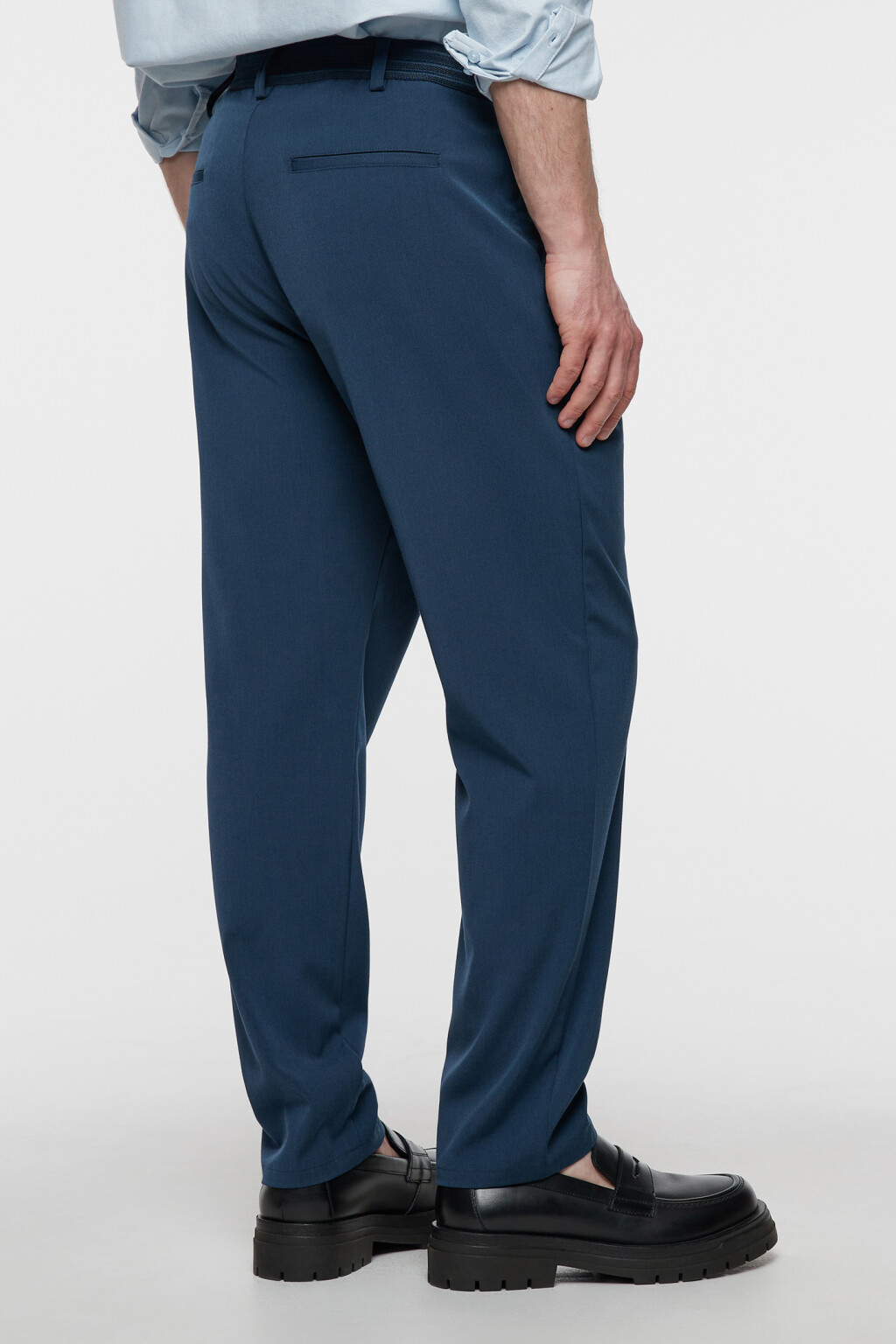 Брюки прямые костюмные со средней посадкой - цвет синий - 3