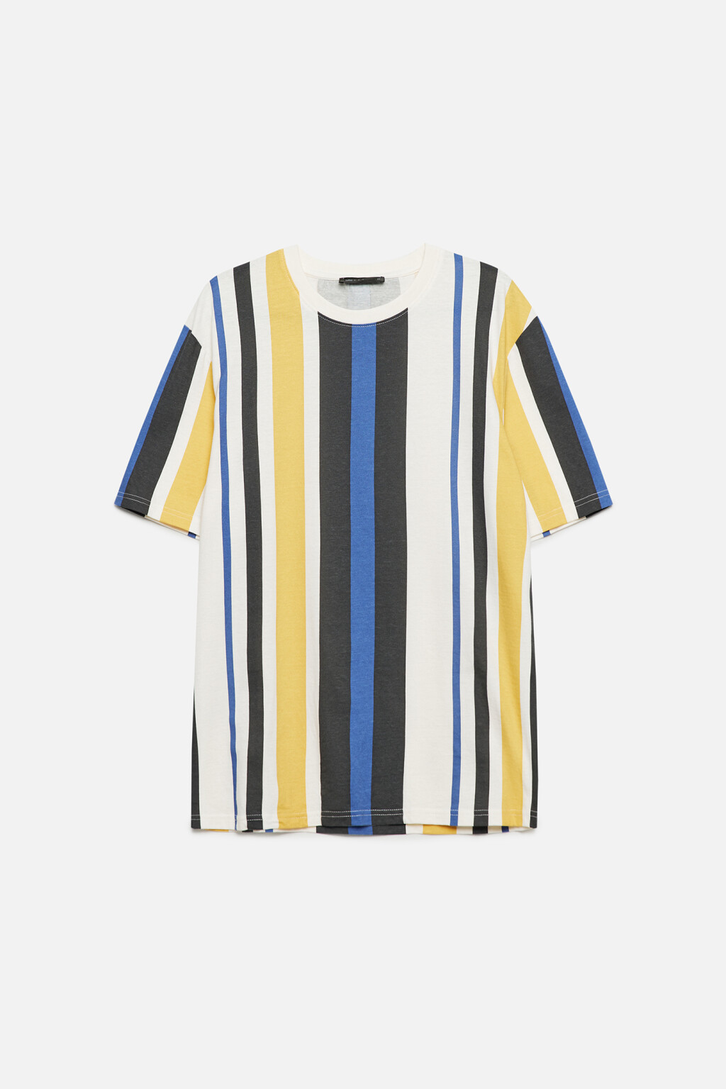 Футболка прямая хлопковая с принтом в полоску - цвет черный - 7