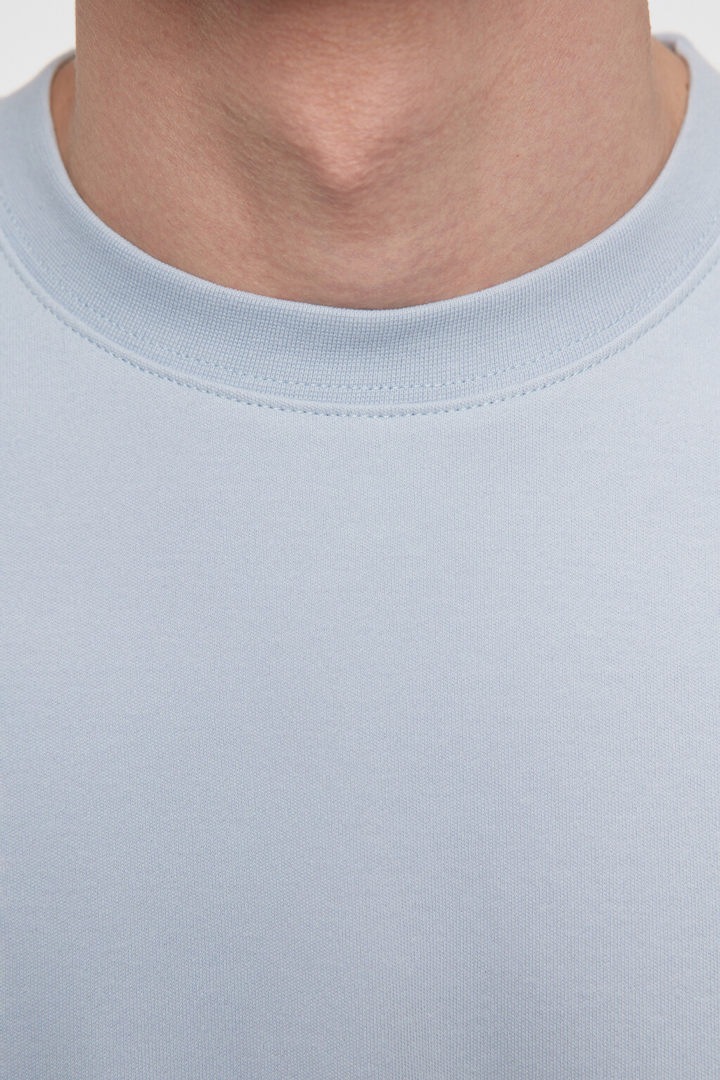 Футболка прямая хлопковая с короткими рукавами - цвет голубой - 5