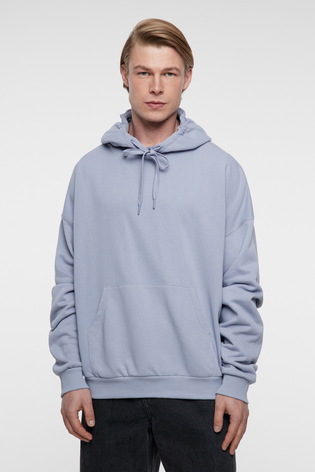 Толстовка oversize хлопковая с черепом на спине - цвет серый - 2