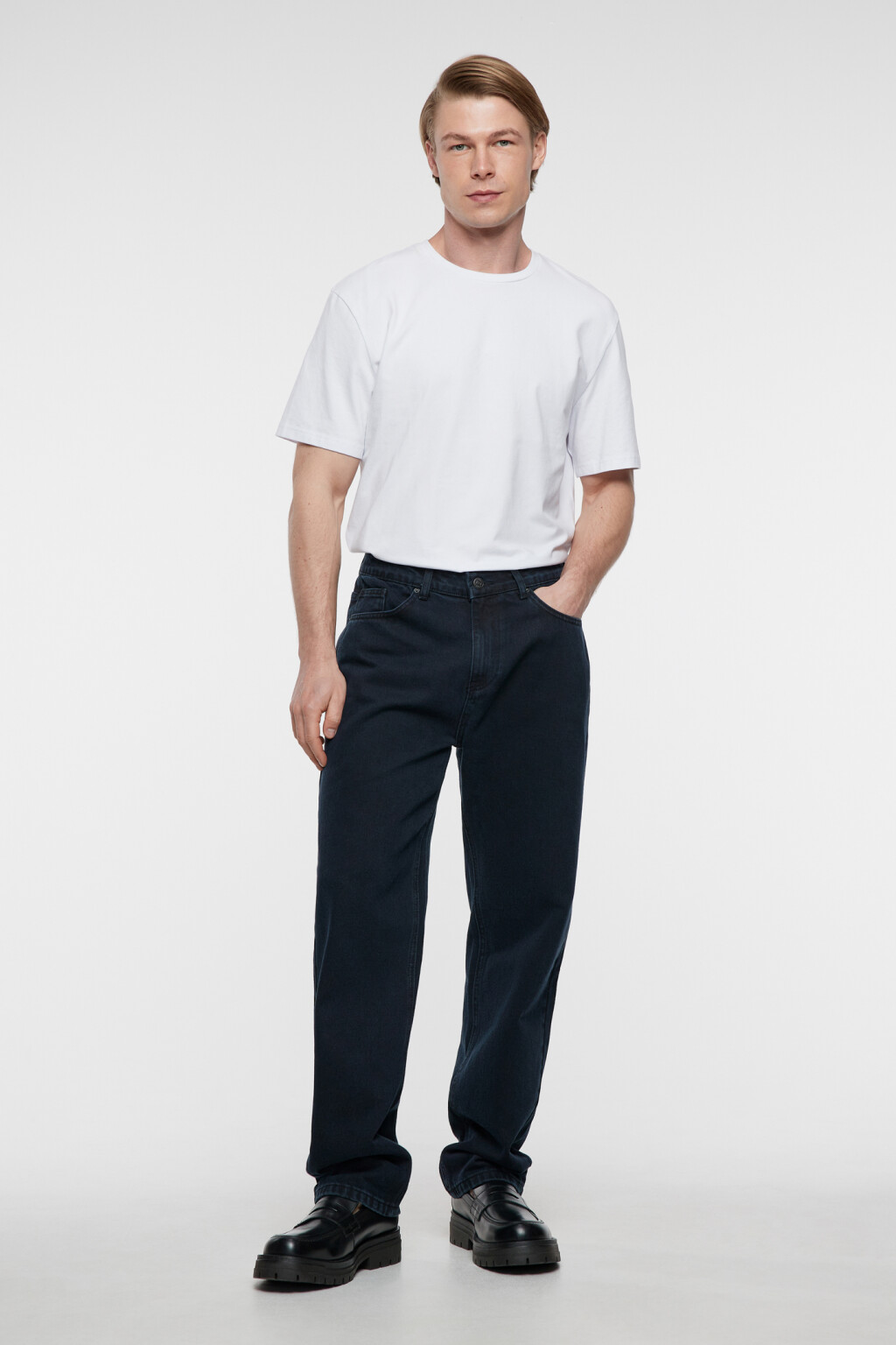 Джинсы straight прямые классические - цвет черный - 5