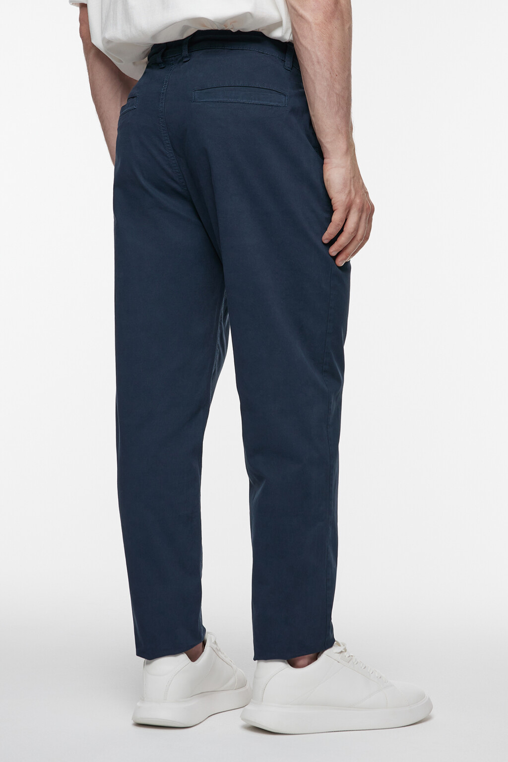 Брюки чинос хлопковые со средней посадкой - цвет синий - 5