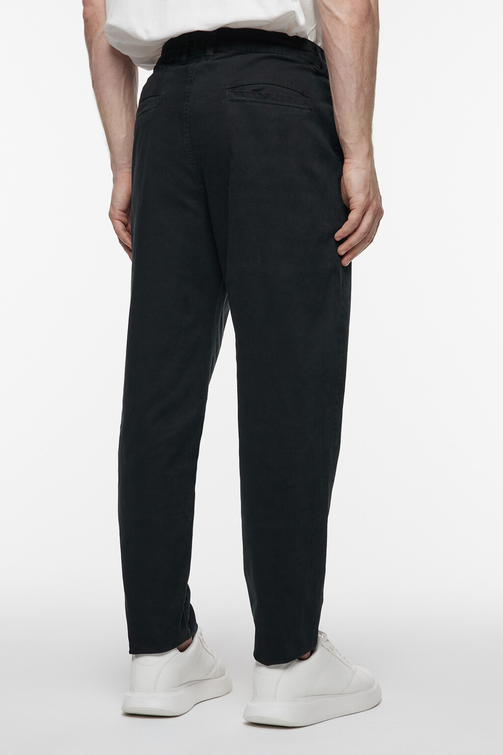 Брюки чинос хлопковые со средней посадкой - цвет черный - 4