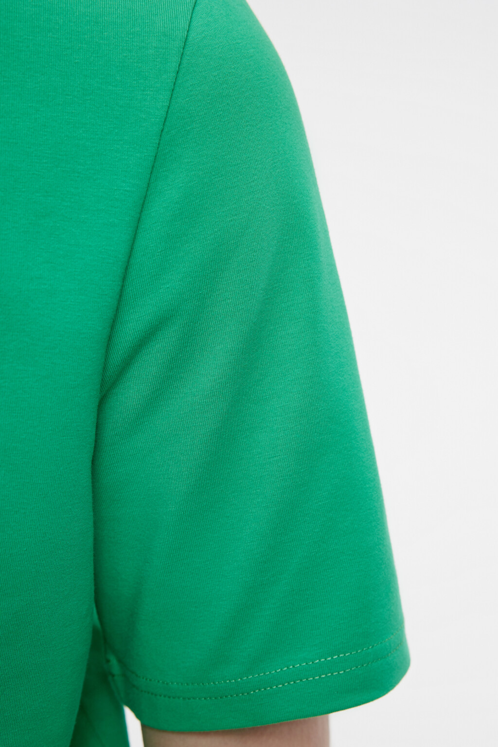 Футболка хлопковая прямая базовая - цвет зеленый - 5