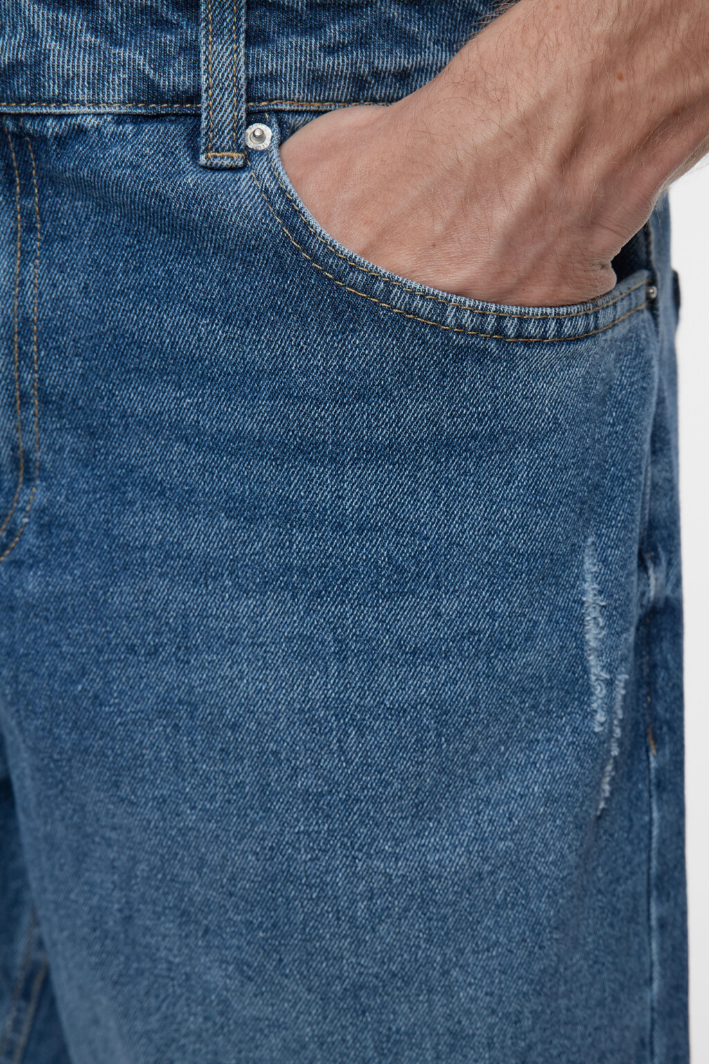 Шорты slim джинсовые короткие со средней посадкой - цвет синий - 6