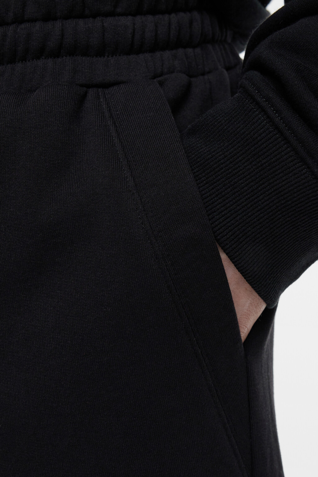 Шорты хлопковые прямые с поясом на завязках - цвет черный - 6