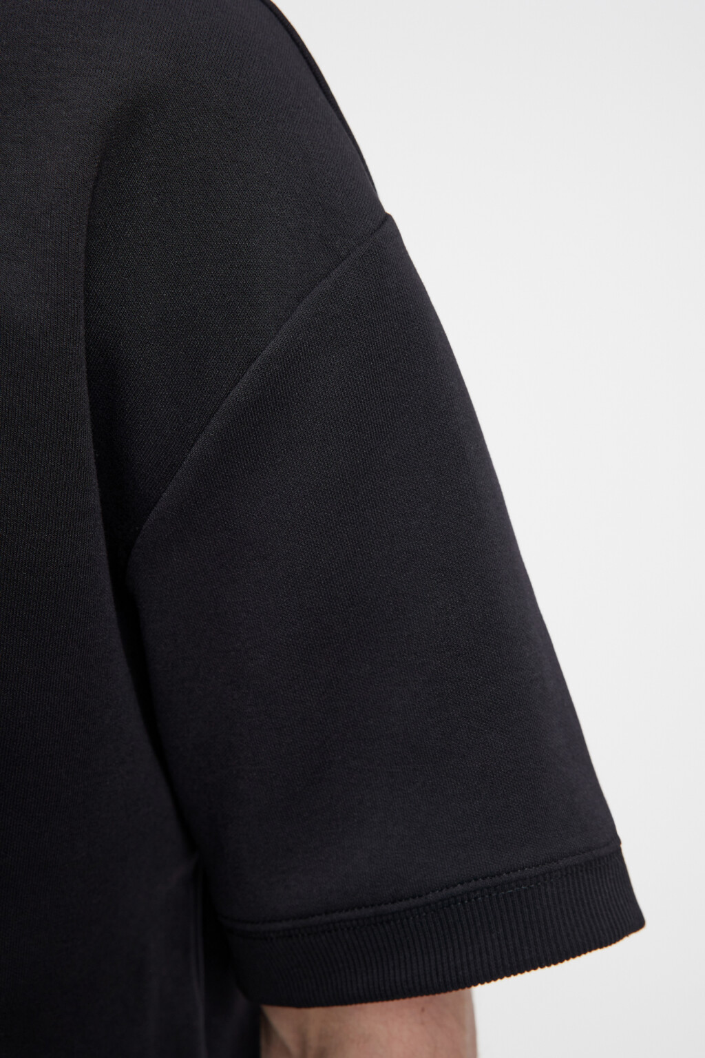 Футболка прямая из плотного хлопкового трикотажа - цвет черный - 5