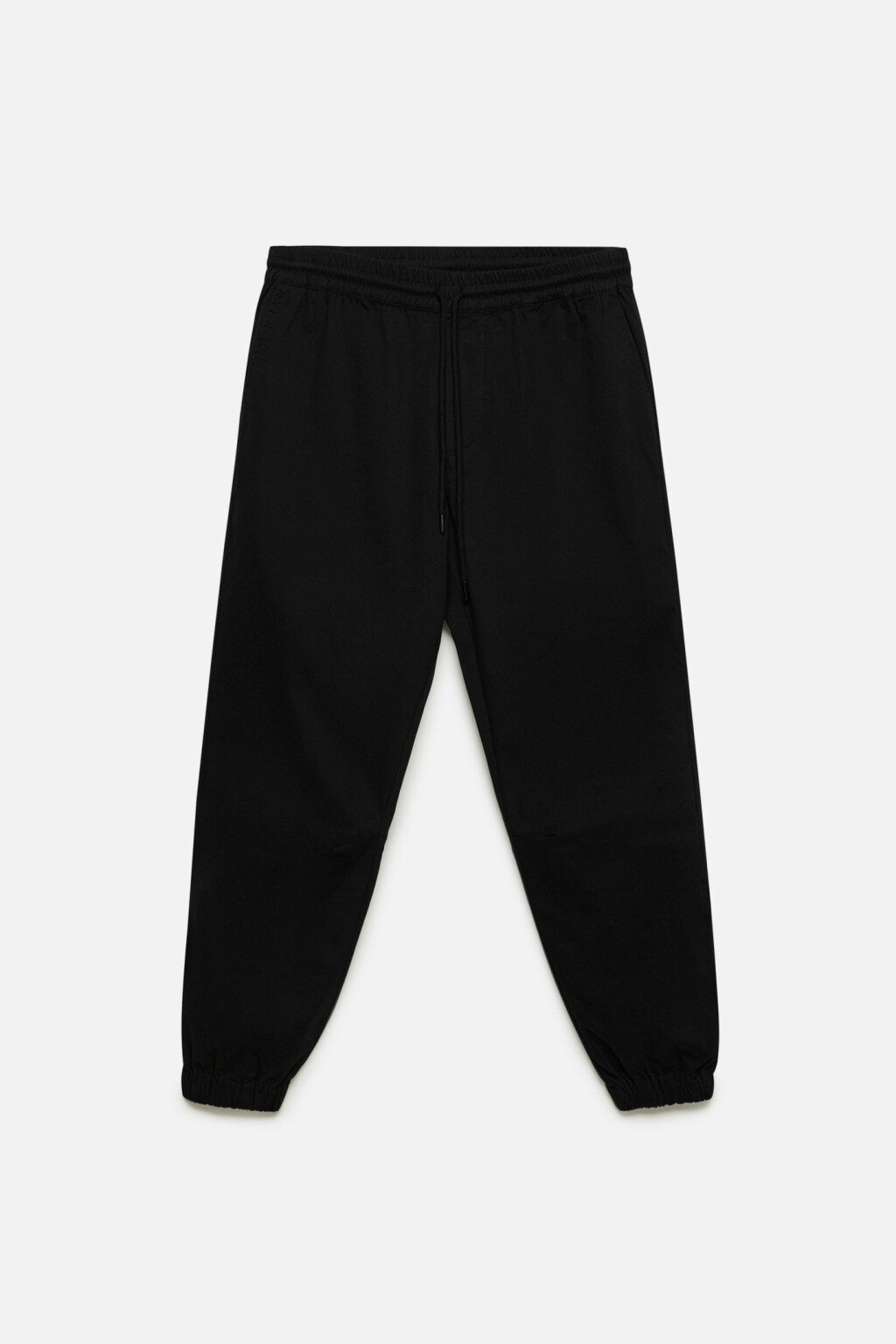 Брюки-джоггеры хлопковые с поясом на завязках - цвет черный - 7