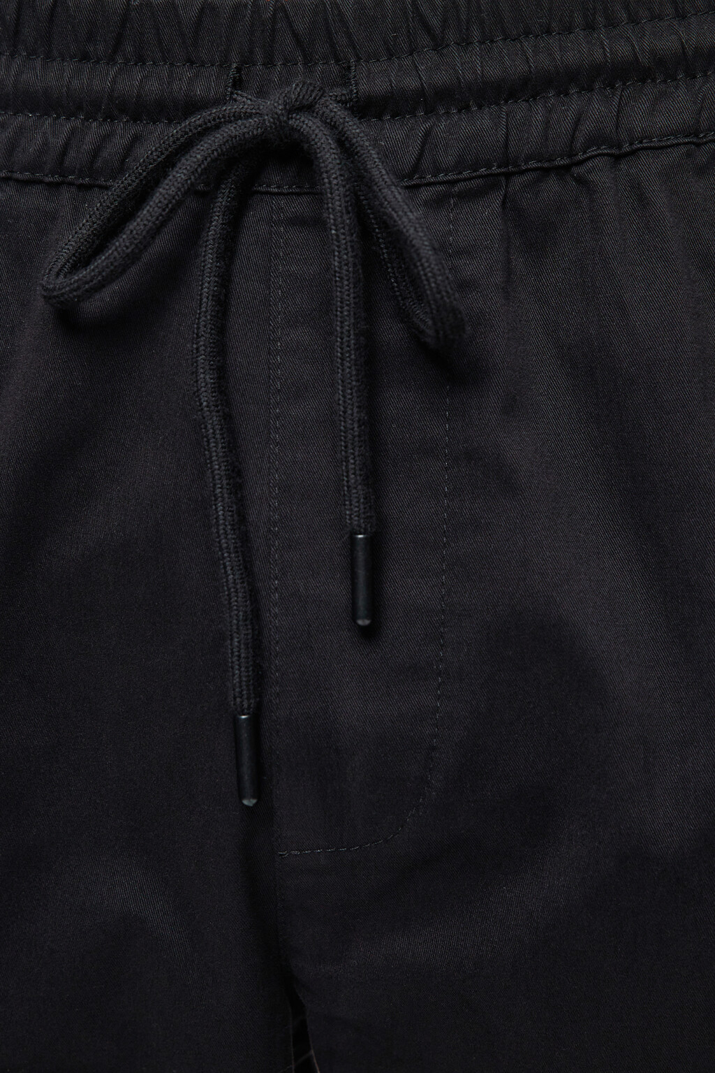 Брюки-джоггеры хлопковые с поясом на завязках - цвет черный - 5