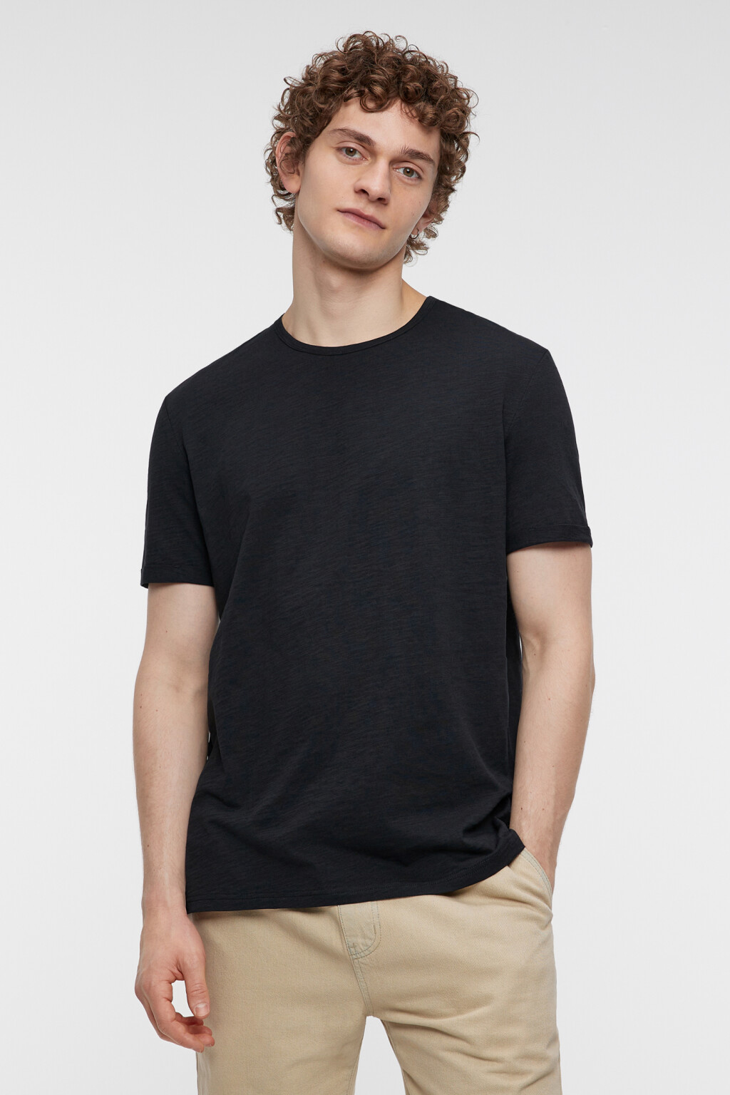 Футболка regular fit хлопковая базовая - цвет черный - 2