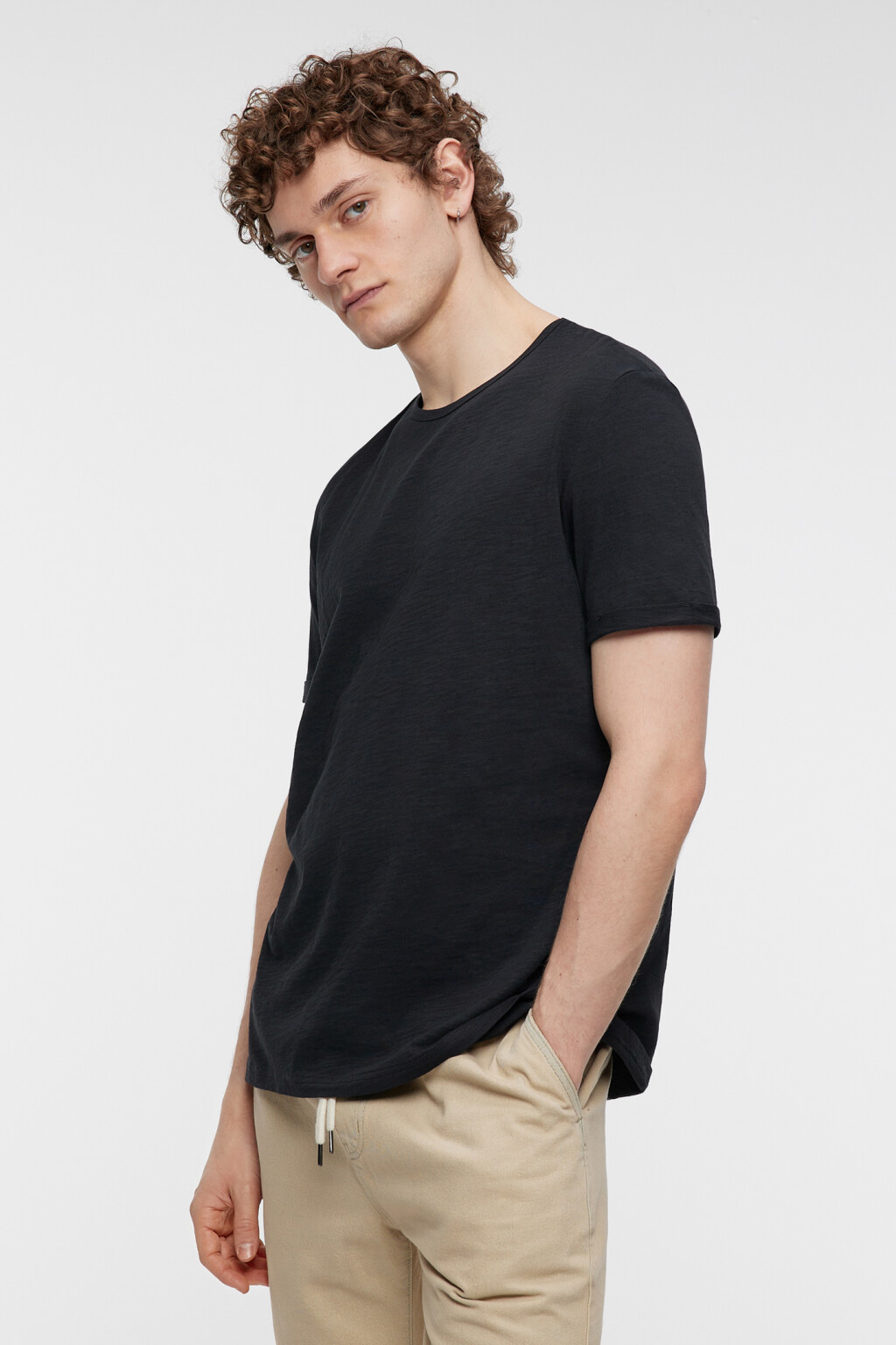 Футболка regular fit хлопковая базовая - цвет черный - 3