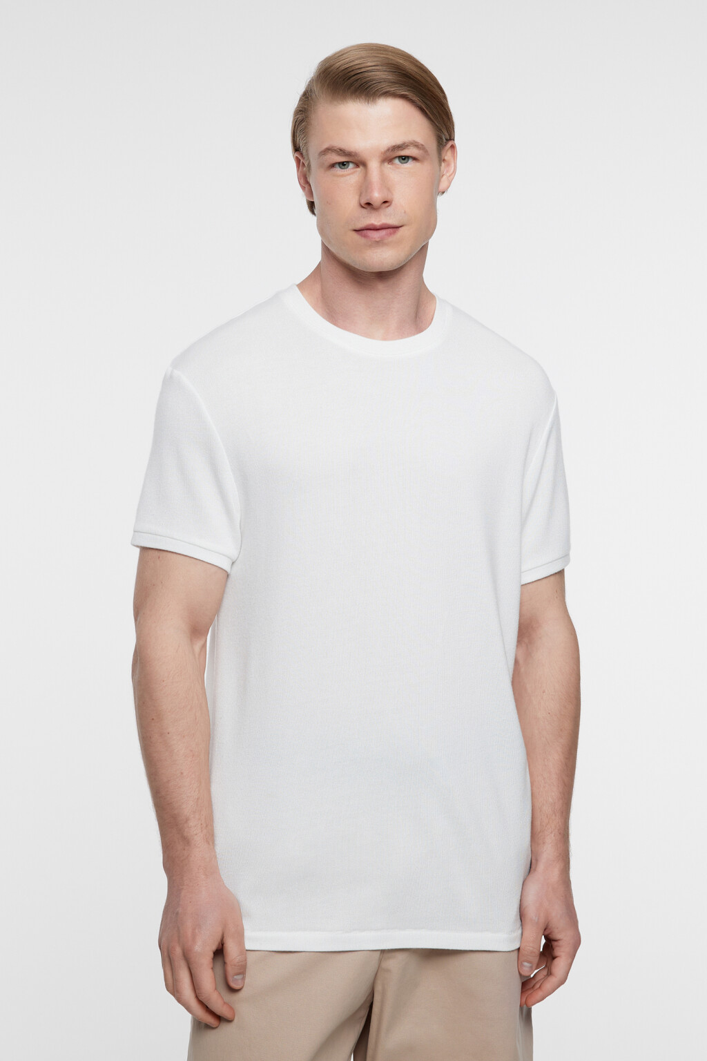 Футболка regular fit спортивная однотонная - цвет белый - 1