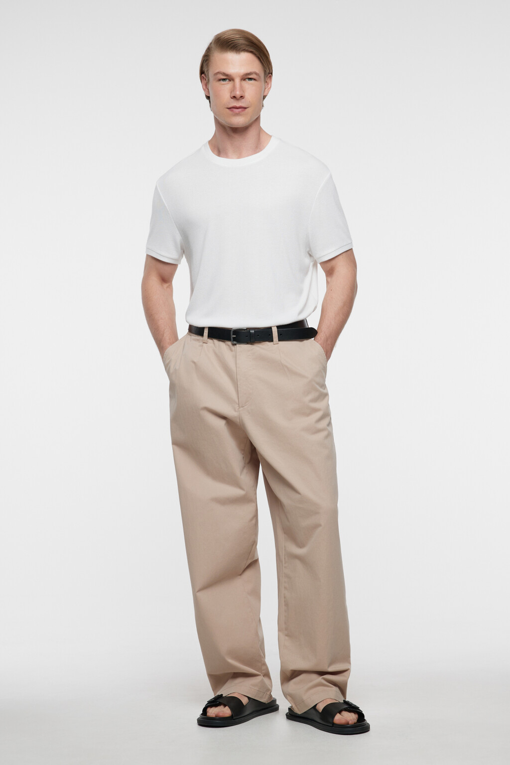 Футболка regular fit спортивная однотонная - цвет белый - 4