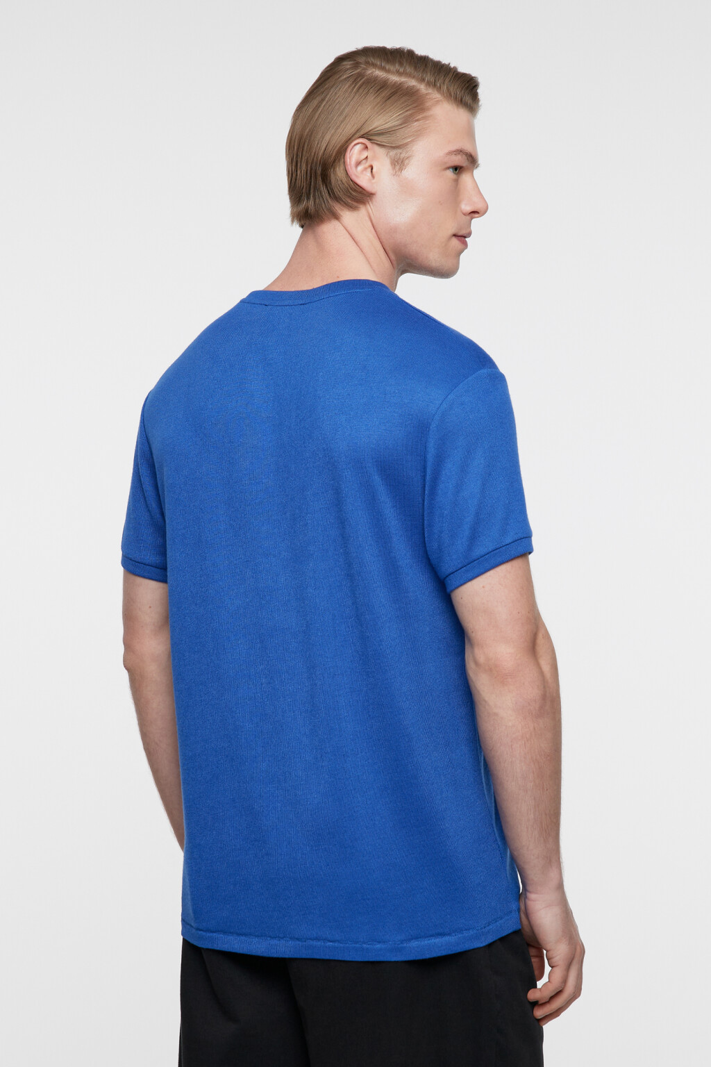 Футболка regular fit спортивная однотонная - цвет синий - 3