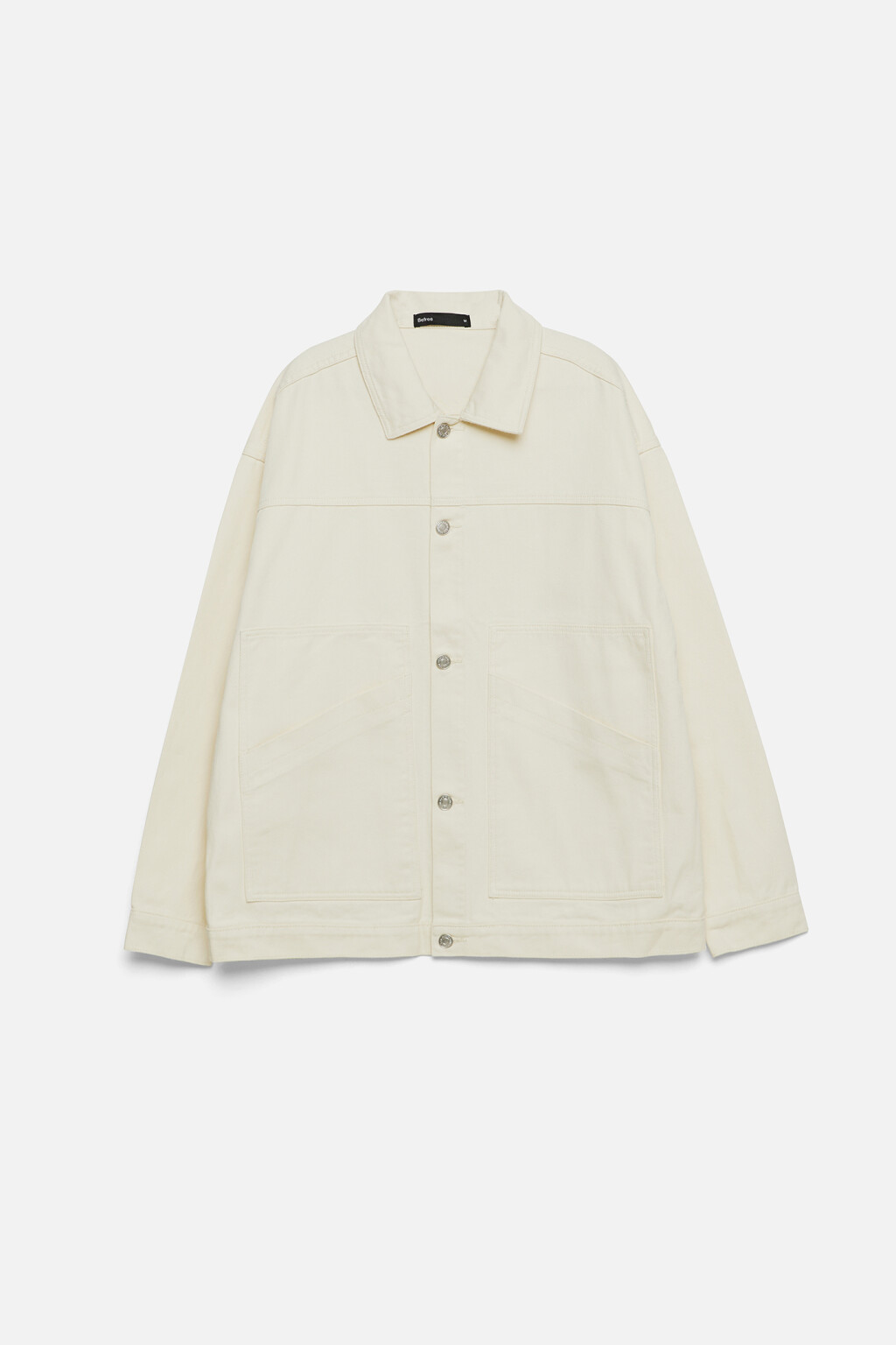Куртка-рубашка прямая джинсовая с карманами - цвет бежевый - 8