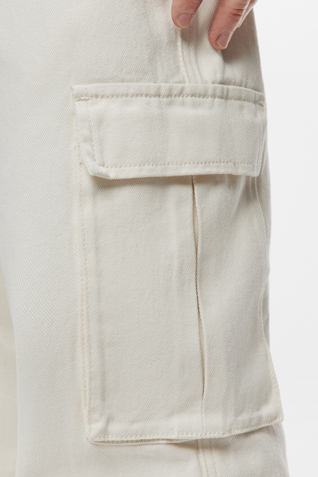 Джинсы карго широкие с накладными карманами - цвет бежевый - 6