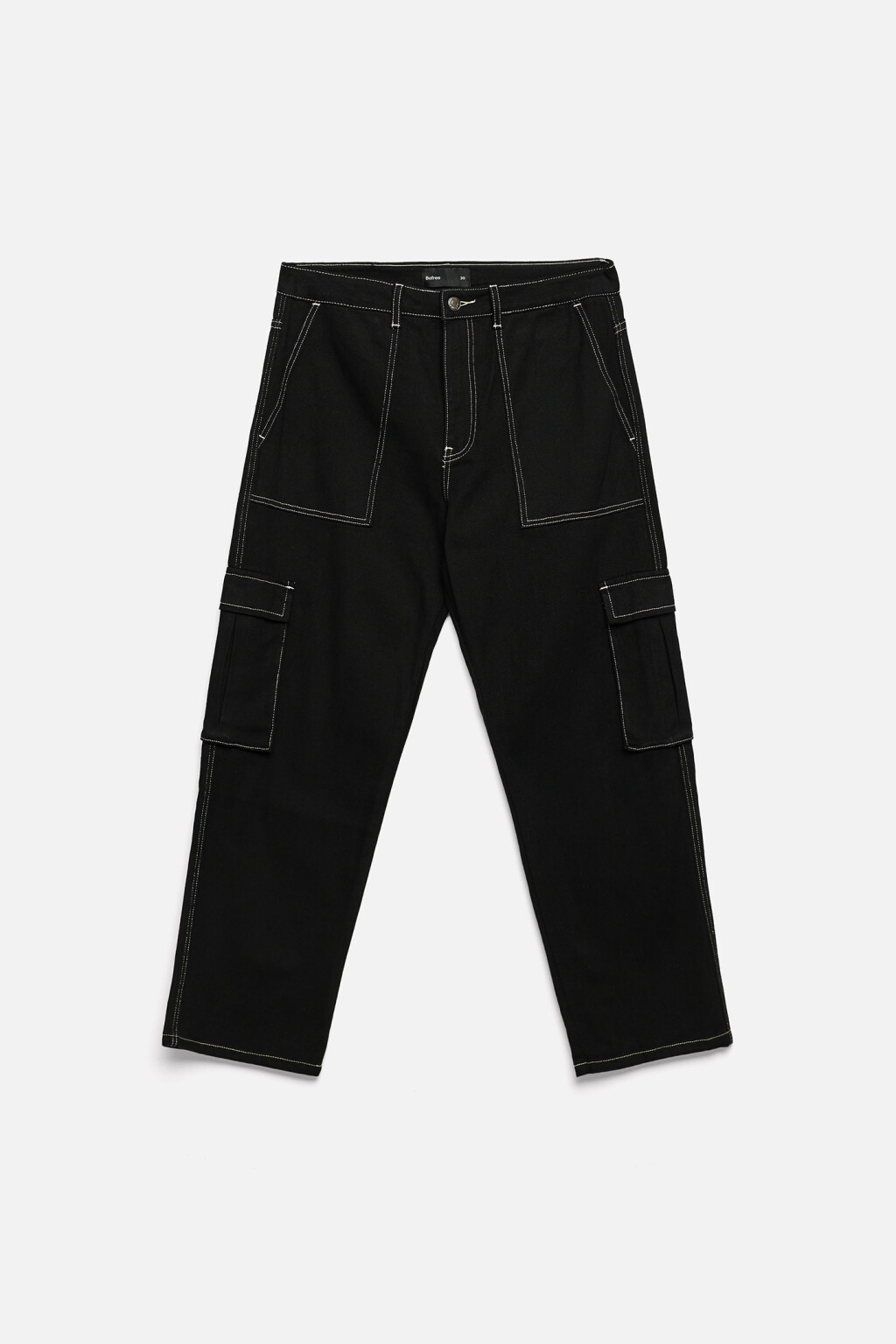 Джинсы карго широкие с накладными карманами - цвет черный - 7