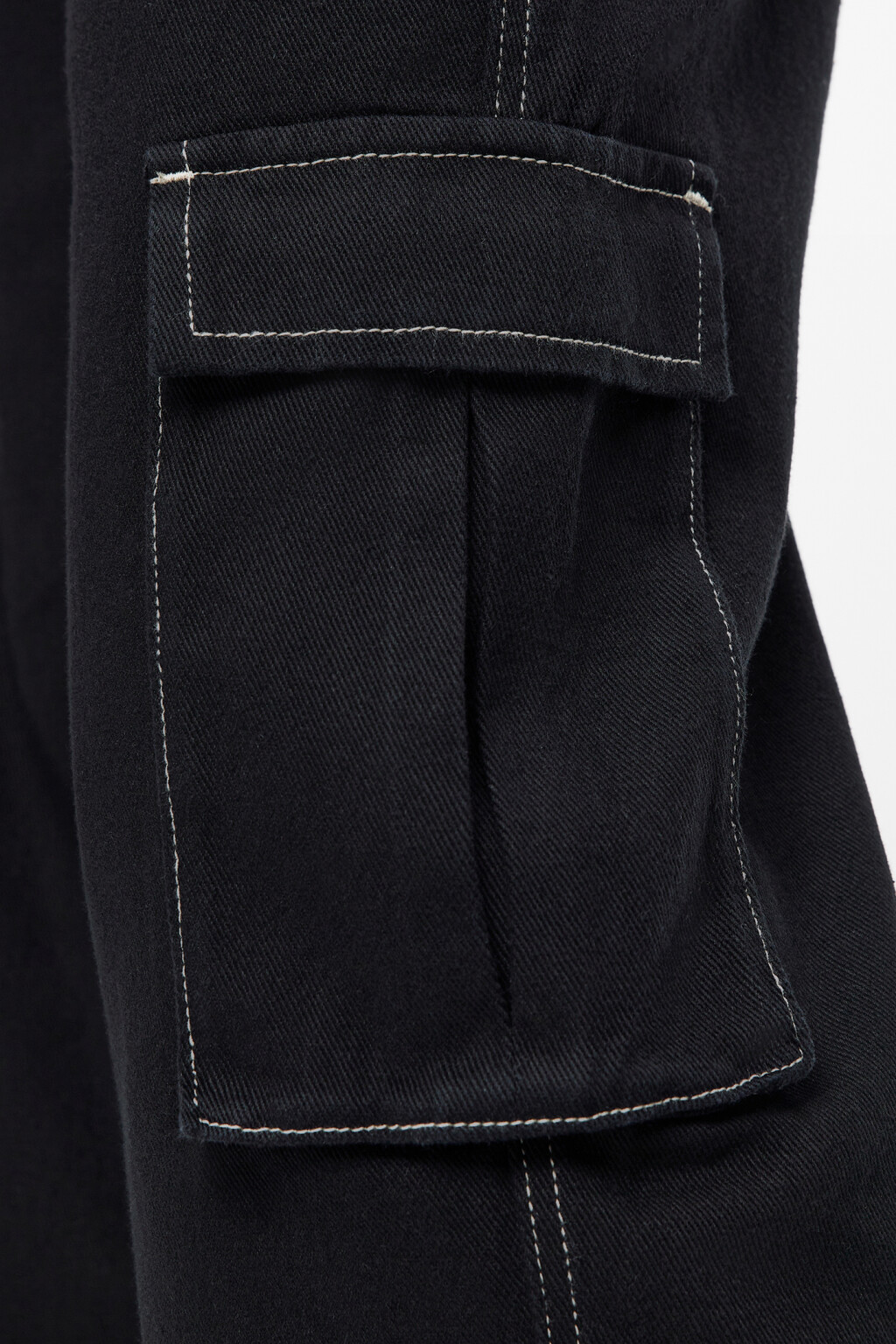 Джинсы карго широкие с накладными карманами - цвет черный - 5