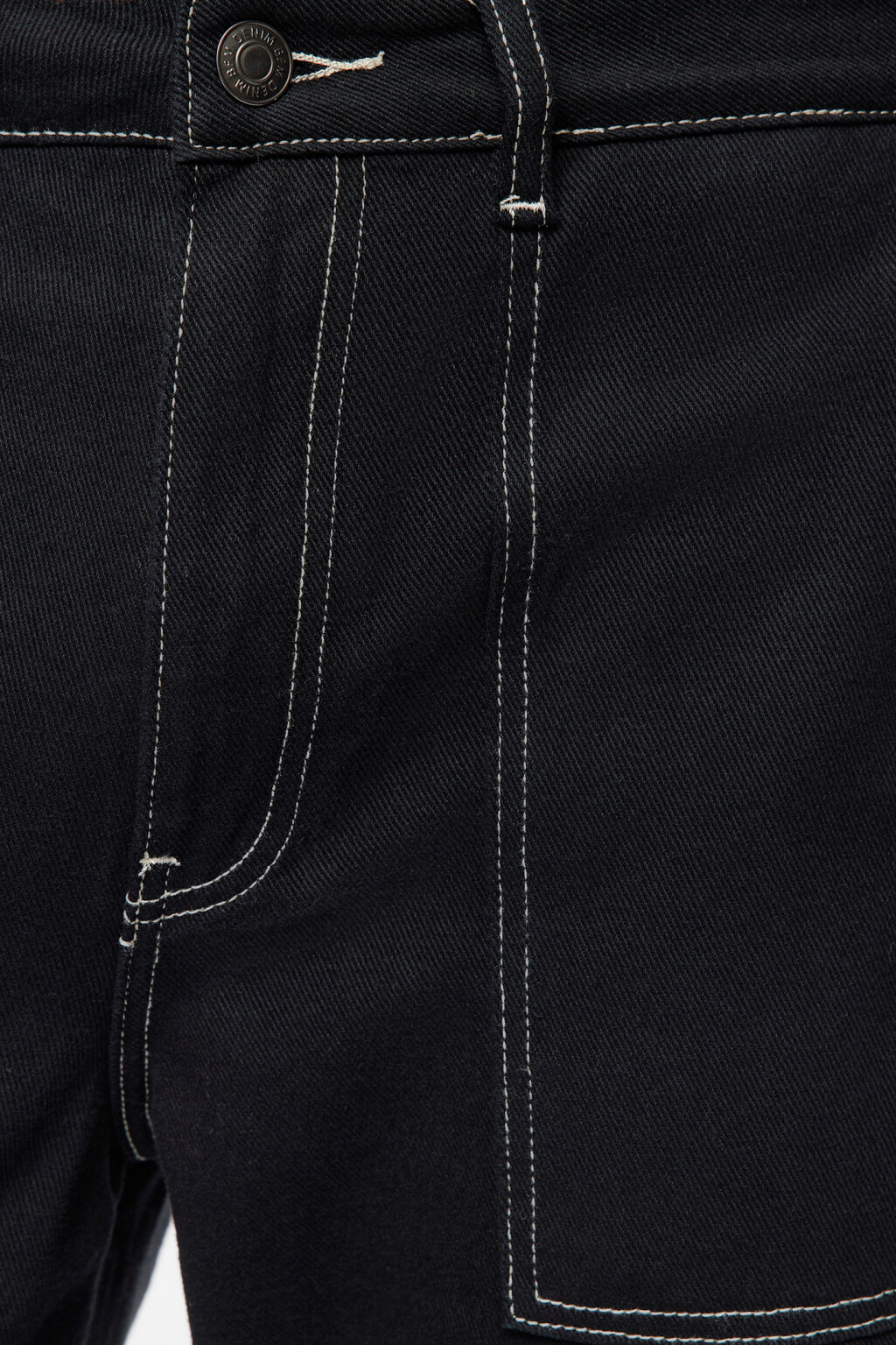 Джинсы карго широкие с накладными карманами - цвет черный - 6