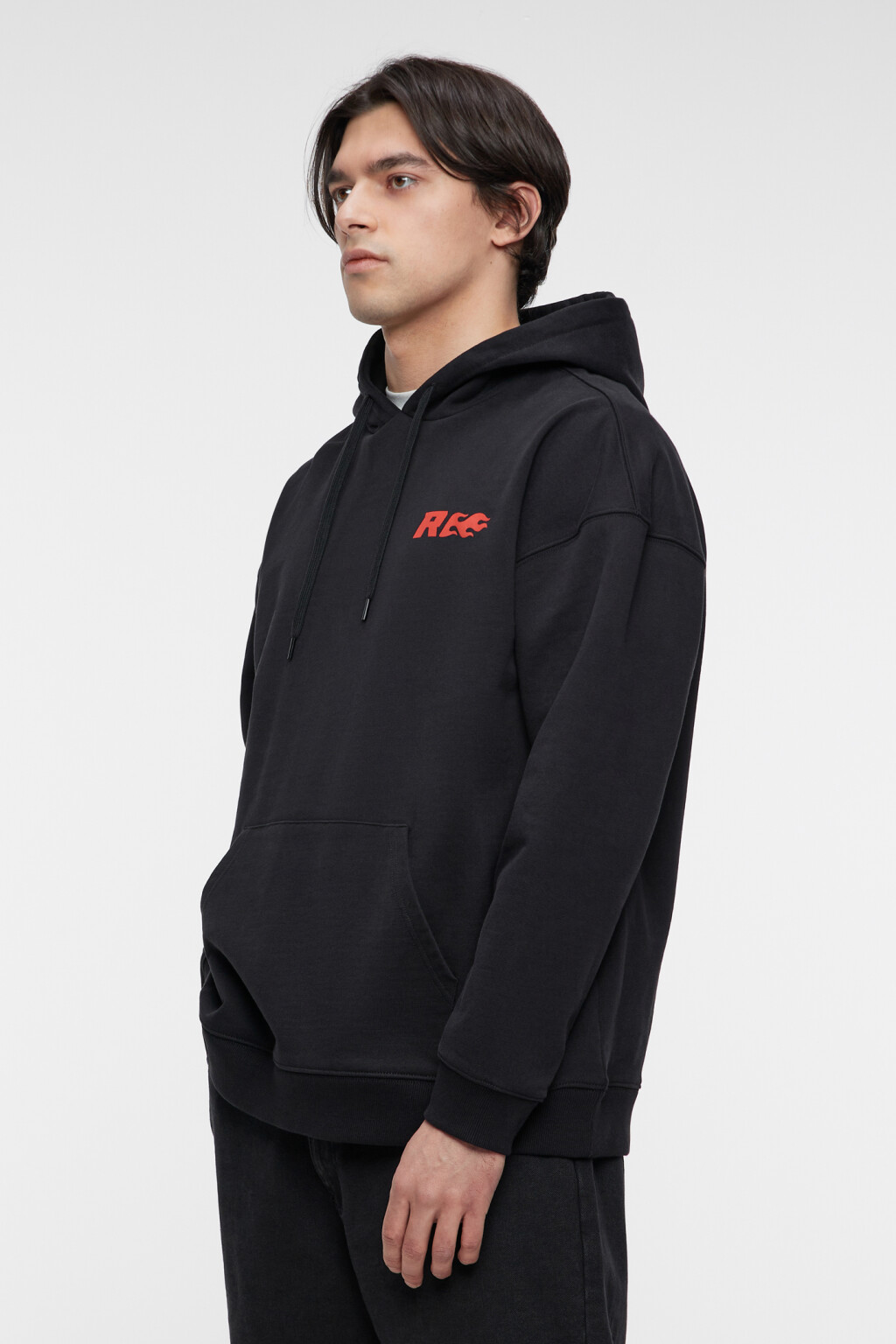 Худи хлопковая с капюшоном и принтом в стиле Racing - цвет черный - 3