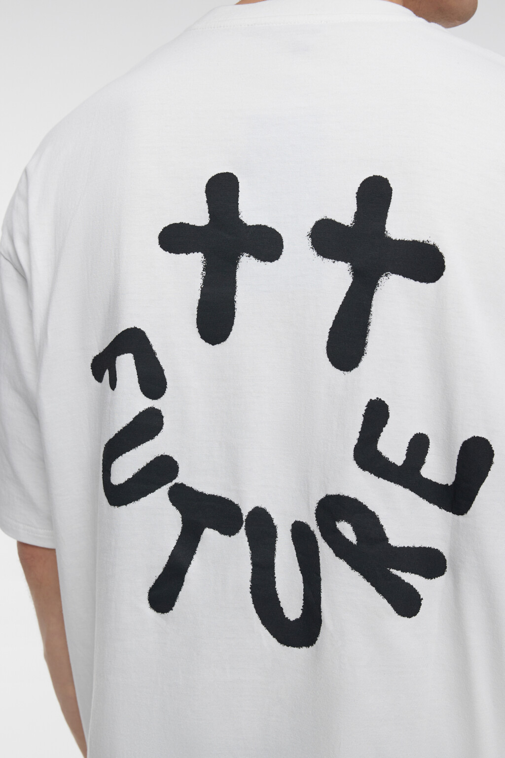 Футболка oversize хлопковая с принтом-надписью - цвет черный - 7