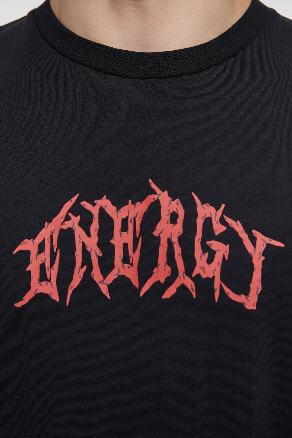 Футболка oversize хлопковая с принтом-надписью - цвет черный - 6