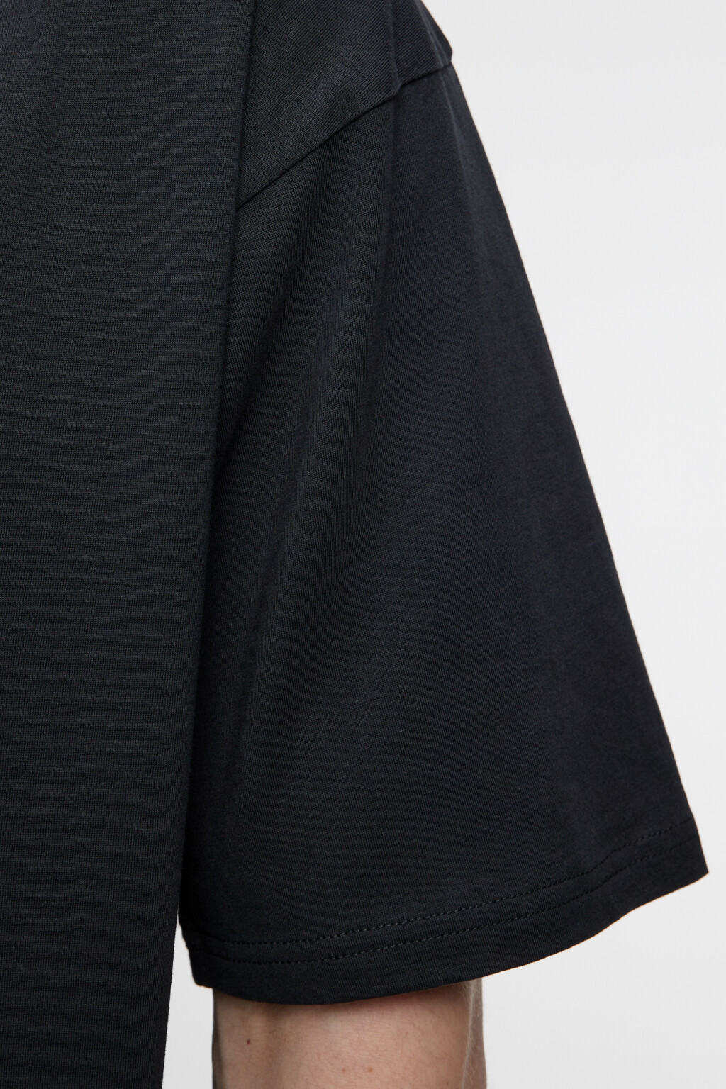 Футболка oversize хлопковая с принтом-надписью - цвет черный - 7