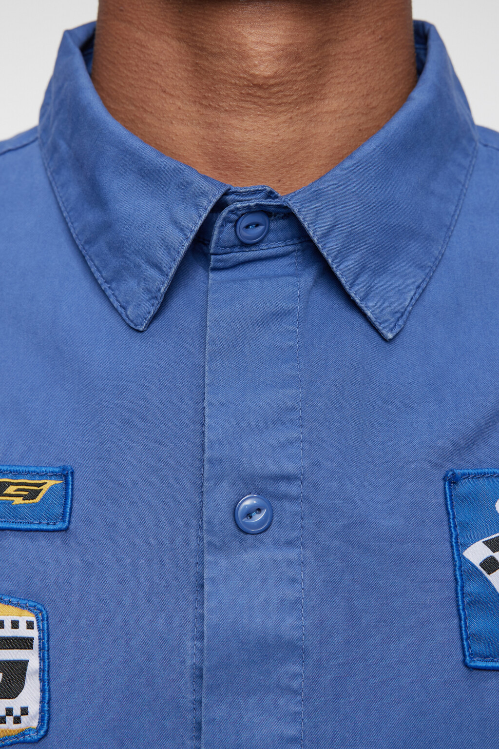 Рубашка хлопковая прямая с принтом в гоночном стиле - цвет синий - 6