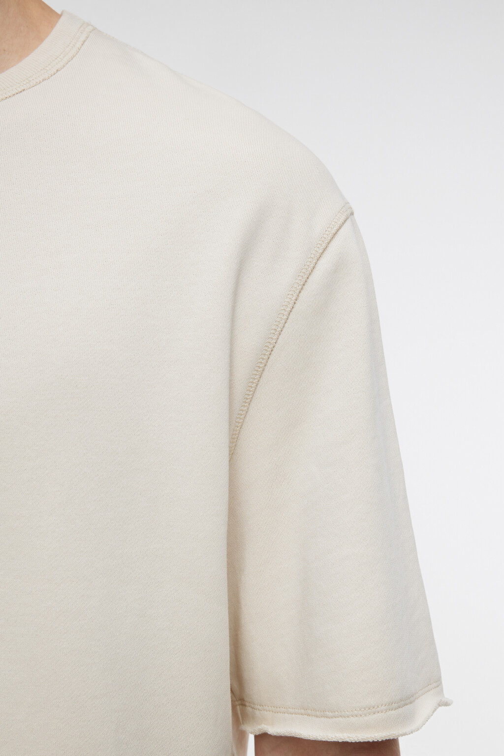 Футболка oversize хлопковая с разрезами по бокам - цвет бежевый - 5