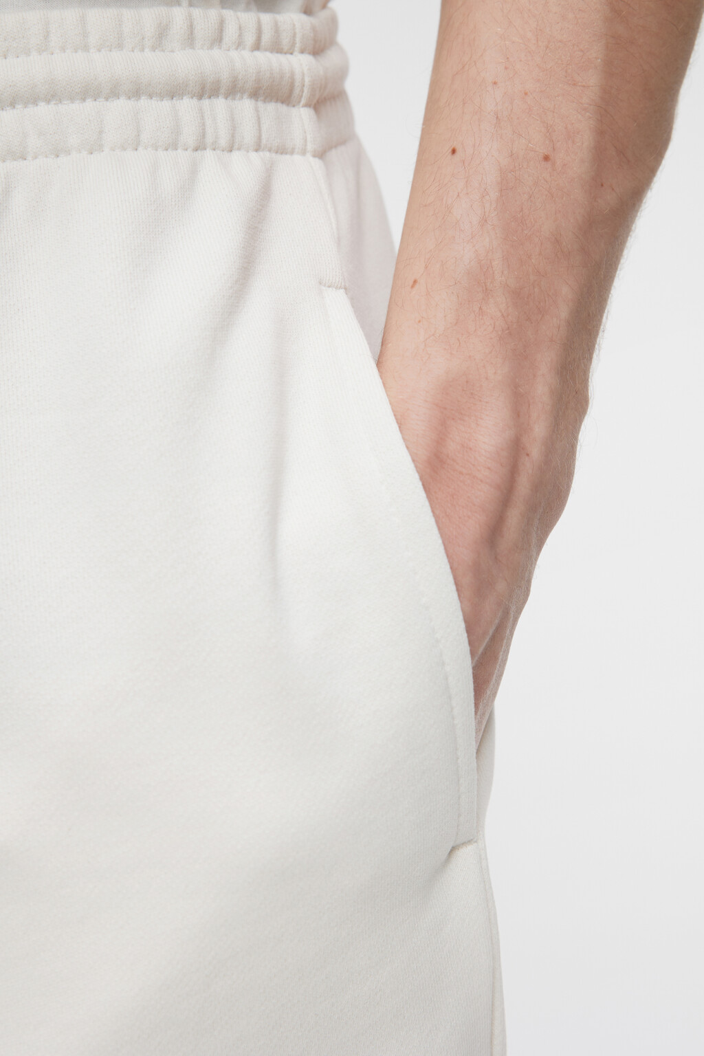 Брюки-джоггеры хлопковые с поясом на завязках - цвет бежевый - 5