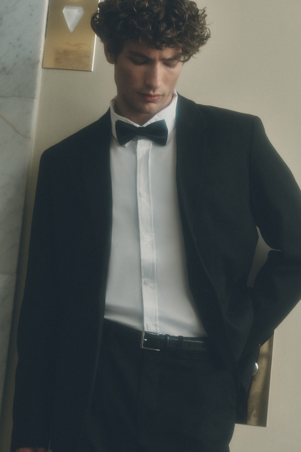 Пиджак slim fit однобортный из костюмной ткани - цвет черный - 9