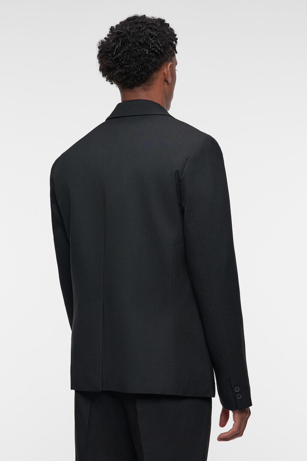 Пиджак slim fit однобортный из костюмной ткани - цвет черный - 4