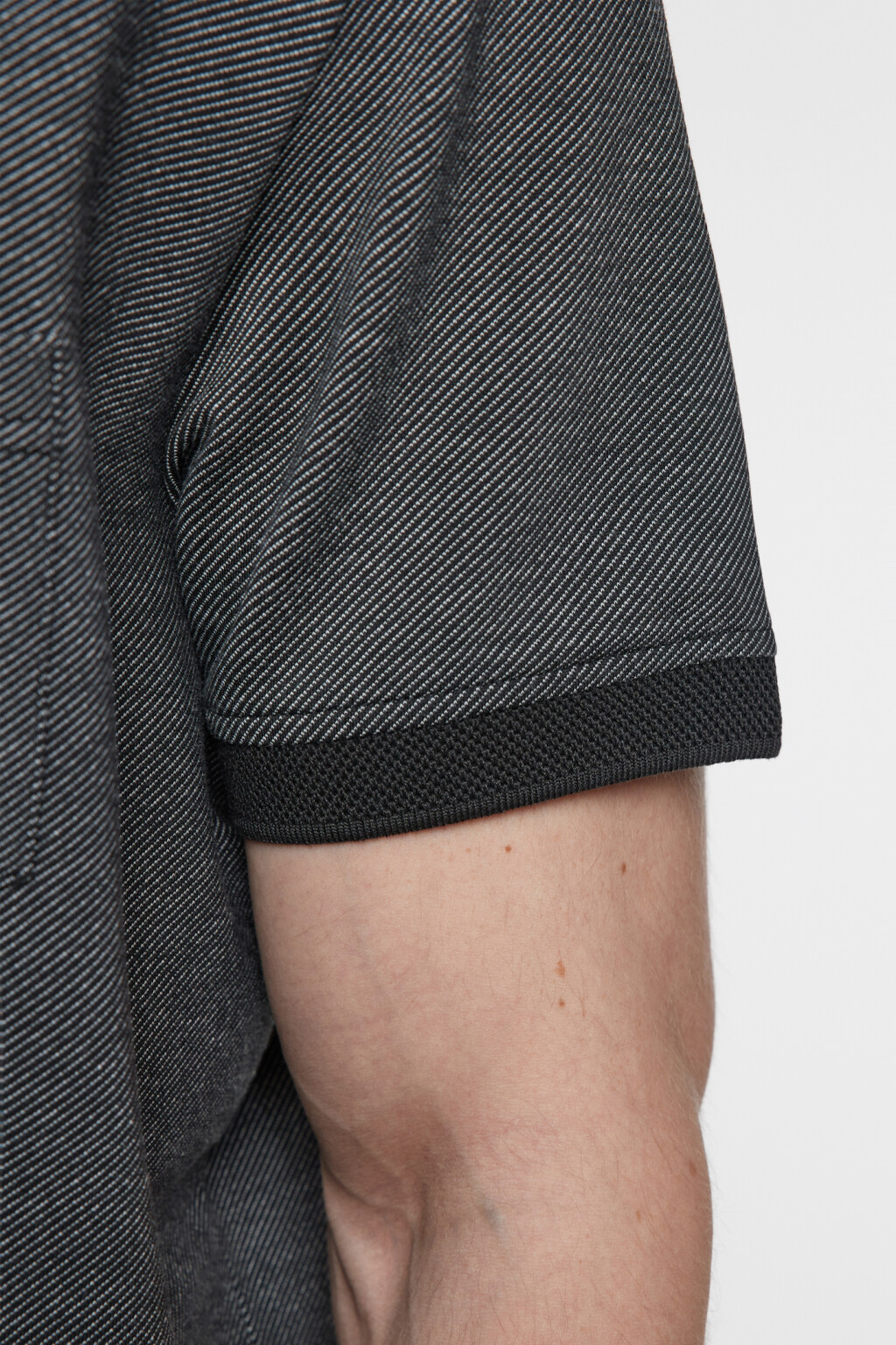 Футболка-поло хлопковая прямая с нагрудным карманом - цвет черный - 7