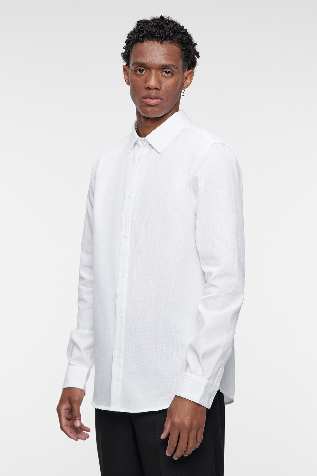 Рубашка regular fit классическая хлопковая - цвет белый - 3