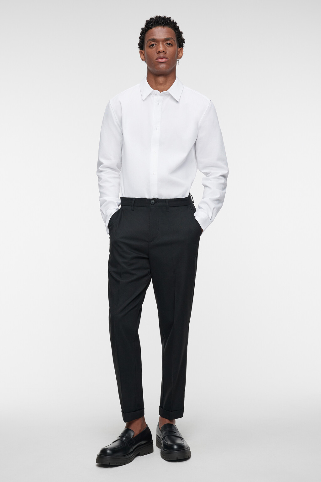 Рубашка regular fit классическая хлопковая - цвет белый - 5